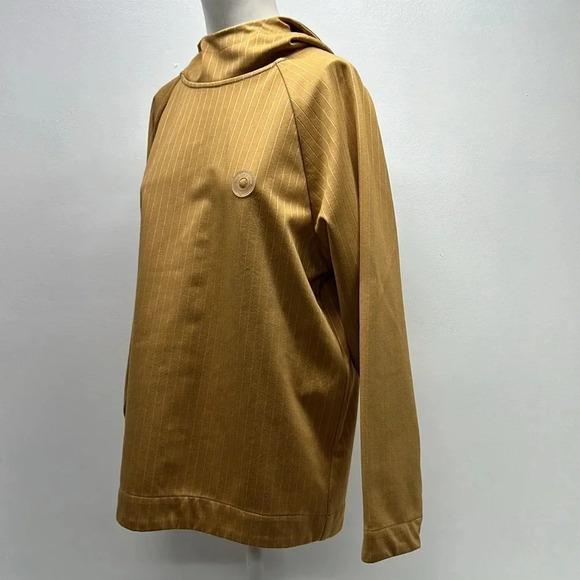 Drole De Monsiuer Hoodie Hooded Sweatshirt Striped Tan White Men's Size XS - Picture 5 of 8